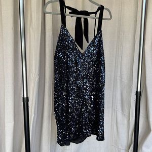 New With Tags Free People Sequin Romper! IT HAS POCKETS! Taylor Swift Eras Midni